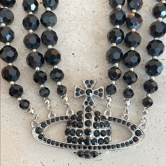 Vivienne Westwood Black and Silver Statement Necklace - Picture 1 of 4